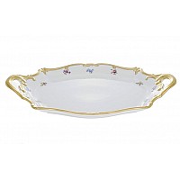 Блюдо овальное 37см Weimar Porzellan Мейсенский цветок