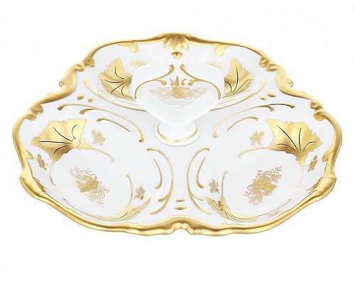 Менажница 19см Weimar Porzellan Кленовый лист белый