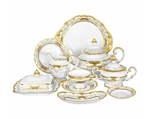 Чайный сервиз Симфония Золотая Weimar Porzellan на 12 персон 54 предмета
