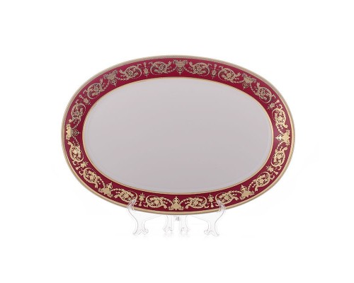 Блюдо овальное для рыбы 40см Bavaria Александрия Красная/зол