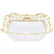Салатник квадратный 26 см Weimar Porzellan Симфония Золотая