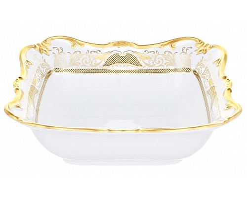 Салатник квадратный 26 см Weimar Porzellan Симфония Золотая