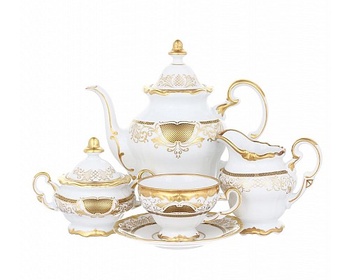 Сервиз кофейный Симфония Золотая Weimar Porzellan на 6 персон 15 предметов
