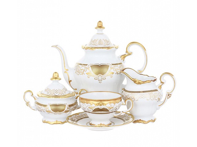 Сервиз кофейный Симфония Золотая Weimar Porzellan на 6 персон 15 предметов