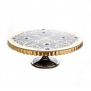 Тортовница на ножке Union Glass Лепка Черная 30 см