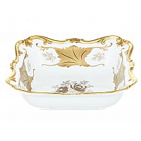 Салатник квадратный 22 см Weimar Porzellan Кленовый лист белый