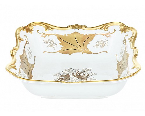 Салатник квадратный 22 см Weimar Porzellan Кленовый лист белый