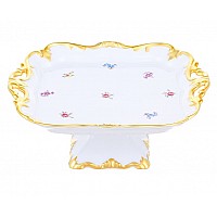 Блюдо квадратное на ножке Мейсенский цветок Weimar Porzellan 21см