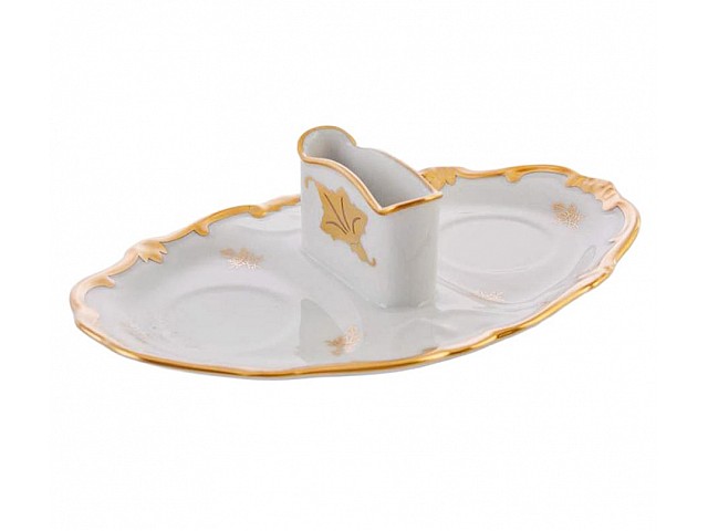 Подставка для специй 20см Weimar Porzellan Кленовый лист белый