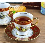 Набор кофейных пар на 6 персон Repast Охота красная M-D Мария-тереза 120 мл