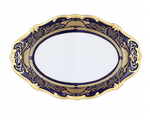 Блюдо овальное 32см Weimar Porzellan Симфония Кобальт