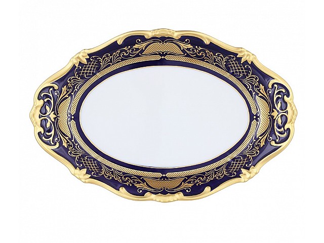 Блюдо овальное 32см Weimar Porzellan Симфония Кобальт