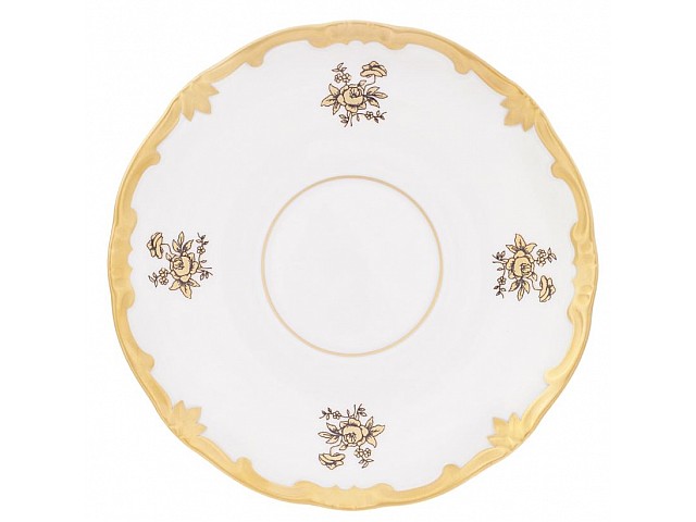 Набор блюдец на 6 персон 15 см Роза золотая Weimar Porzellan