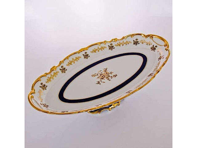 Блюдо овальное 50см на ножке Weimar Porzellan Анна Амалия