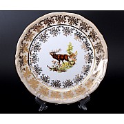 Набор тарелок Bavaria Охота медовая 24 см 6 штук