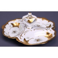 Менажница 25см Weimar Porzellan Кленовый лист белый