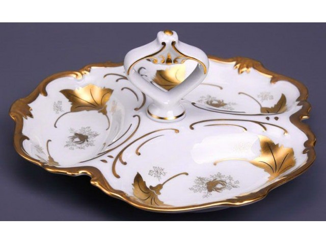 Менажница 25см Weimar Porzellan Кленовый лист белый