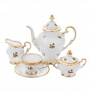 Сервиз кофейный Роза золотая Weimar Porzellan на 12 персон 27 предметов