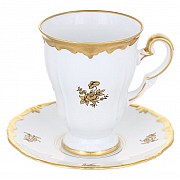 Набор для капучино 2 предмета Weimar Porzellan Роза золотая