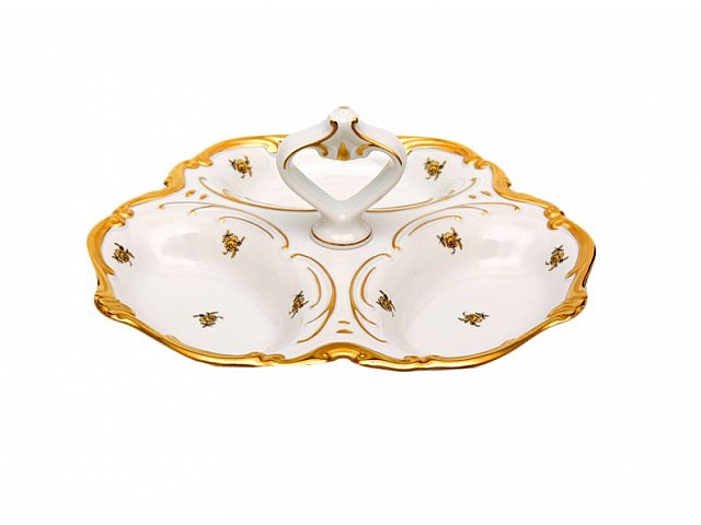 Менажница 19см Weimar Porzellan Роза золотая