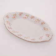 Блюдо овальное Bavaria Цветы Рельеф золото 33 см