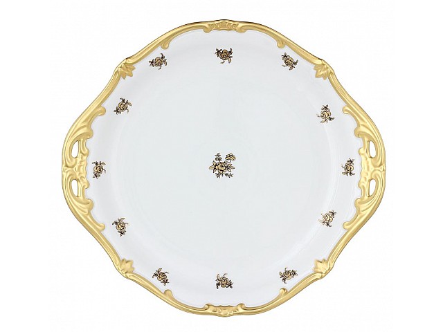 Блюдо 28см Weimar Porzellan Роза золотая