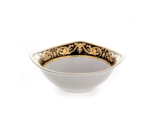 Салатник квадратный 16 см Bavaria Александрия Блэк/золото