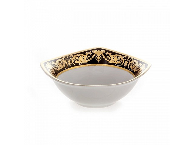 Салатник квадратный 16 см Bavaria Александрия Блэк/зол