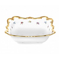 Салатник квадратный Мейсенский цветок Weimar Porzellan 26 см