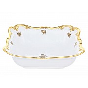 Салатник квадратный 22 см Weimar Porzellan Роза золотая
