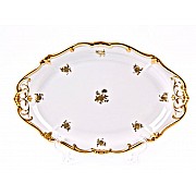 Блюдо овальное 24см Weimar Porzellan Роза золотая