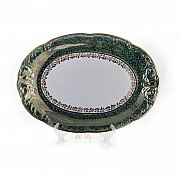 Блюдо овальное 38см Лист зеленый Carlsbad