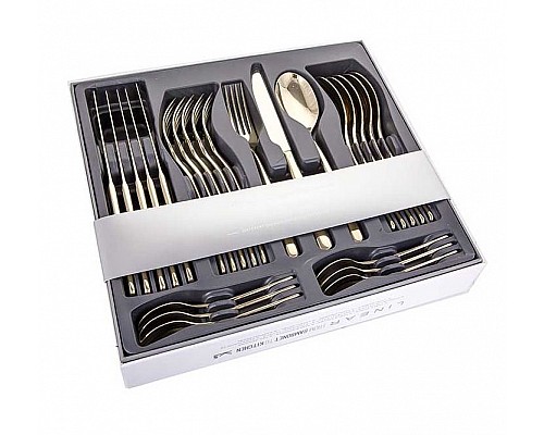 Набор столовых приборов Linear шампань Sambonet на 6 персон 24 предмета