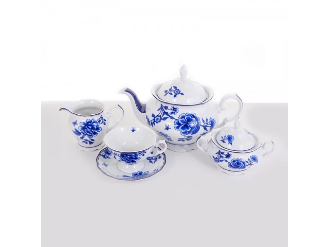 Сервиз чайный Гжель Аляска 2727 Epiag на 6 персон 15 предметов