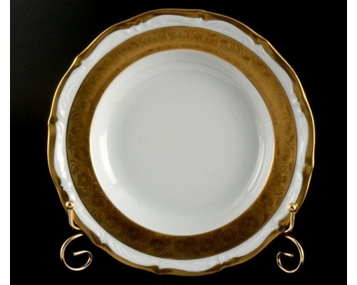 Набор глубоких тарелок Bavaria Лента золотая матовая-2 24 см 6 штук
