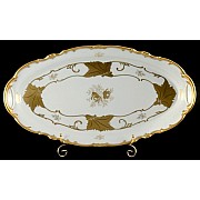 Блюдо овальное 50см Weimar Porzellan Кленовый лист белый