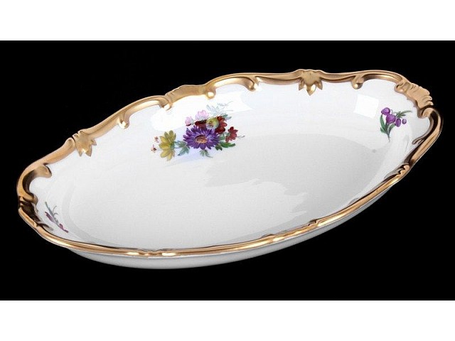 Селедочница 23см Weimar Porzellan Мейсенский букет
