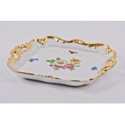 Блюдо квадратное 21см Weimar Porzellan Мейсенский букет