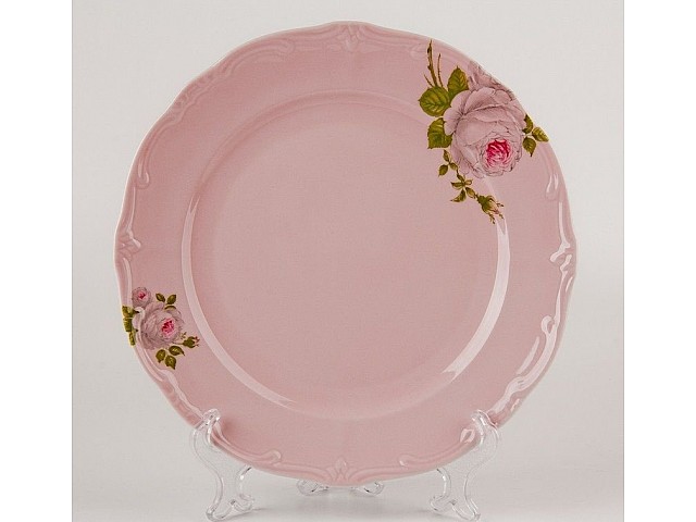 Набор тарелок Алвин розовый Weimar Porzellan 24 см 6 штук