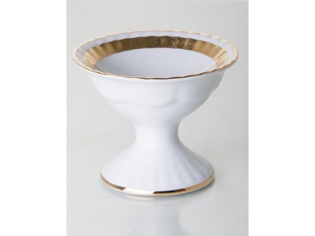 Ваза для конфет Bavaria Лента Рельеф золото на ножке