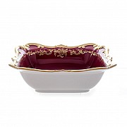 Салатник квадратный 22 см Weimar Porzellan Ювел красный 