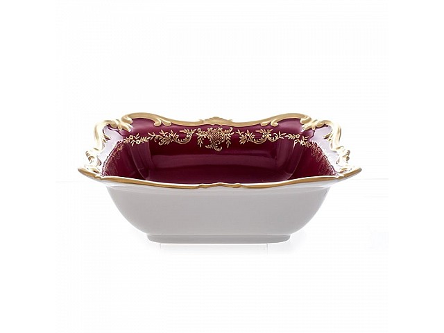 Салатник квадратный 22 см Weimar Porzellan Ювел красный