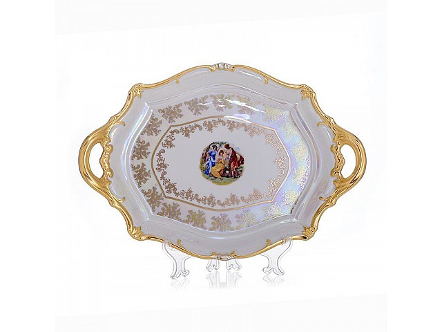 Блюдо овальное с ручками 37 см Bavaria Мадонна