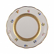 Набор тарелок 17 см Золотая лента и цветы Epiag Аляска 3052 6 штук