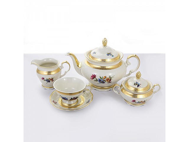 Сервиз чайный Аляска 2714 слоновая кость Epiag на 6 персон