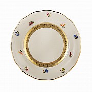 Набор тарелок 17 см Epiag Золотая лента и цветы слоновая кость 6 шт