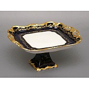 Блюдо квадратное 30см на ножке Weimar Porzellan Ювел синий