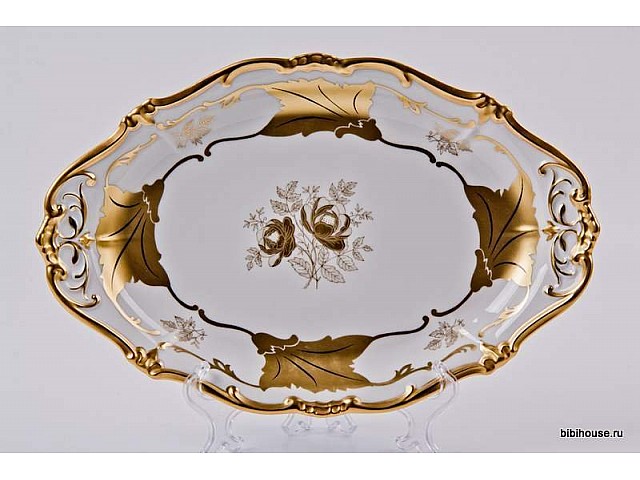 Блюдо овальное 32см Weimar Porzellan Кленовый лист