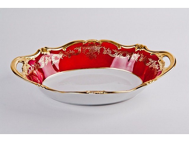 Хлебница 31см Weimar Porzellan Ювел красный