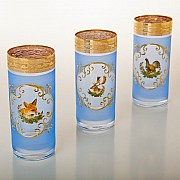 Набор стаканов Bohemia 6 штук 300 мл Охота синяя